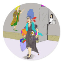 Shopping Lady Buying Things Stickers