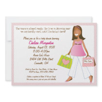 Shopping Mum Baby Girl Shower Invitation with Poem