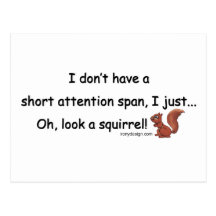 Short Attention Span Squirrel Post Card