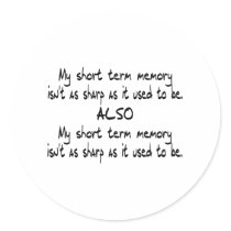 Short Term Memory Round Stickers