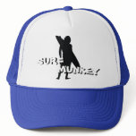 Shortboard Surfer silhouette design on trucker hat