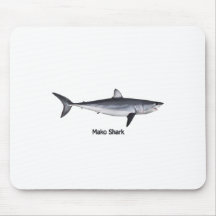 Shortfin Mako Shark Illustration Mousemat
