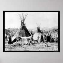 Shoshoni Indian and Skin Tipis 1884 Posters