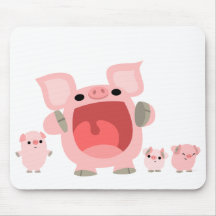 Shouting Cartoon Pigs Mousepad :)
