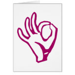 show of hands hand sign OK ONES Greeting Card