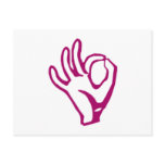 show of hands hand sign OK ONES Post Card
