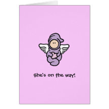 Shower invitation Angel Girl (She'.s on the way) Card