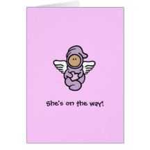 Shower invitation Angel Girl (She's on the way!) Cards