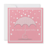 Shower of Hearts Pink Baby Shower Invitation