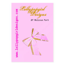 Showy Pink Bow Indestructible Business Cards