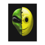 Shreaded Alien Smiley Face Postcard