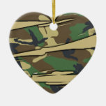 Shredded Camo Heart Christmas Tree Ornament