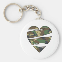 Shredded Camo Heart Keychain