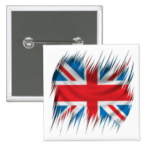 Shredders Union Jack Flag Pinback Buttons