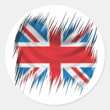 Shredders Union Jack Flag Round Sticker