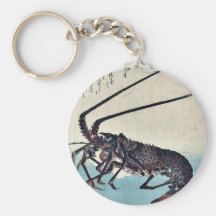 Shrimp and lobster by Ando, Hiroshige Ukiyoe Keychains