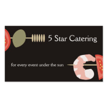 Shrimp appetizer kebab catering business cards