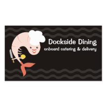 Shrimp chef knife lemon catering business cards