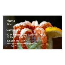 Shrimp Cocktail Lemons Lettuce Seafood Business Card