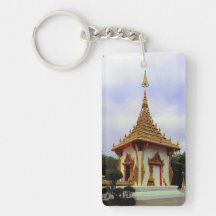 Shrine at 9 Storey Stupa, Khon Kaen Rectangle Acrylic Key Chain