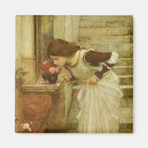 Shrine, JW Waterhouse, Vintage Victorian Portrait Magnet