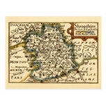 Shropshire County Map, England Post Card
