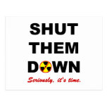 Shut Them Down Anti-Nuclear Slogan Postcard