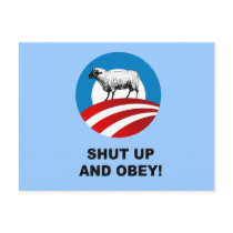 Shut up and obey postcard