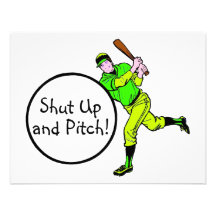 Shut Up And Pitch Baseball Personalized Invitation