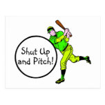 Shut Up And Pitch Baseball Postcards