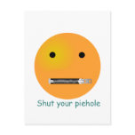 Shut Your Piehole Smiley Emoticon Post Card