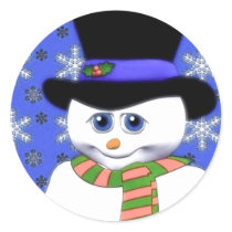 Shy Snowman Holiday Stickers