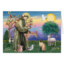 Siamese Cat and St Francis Cards