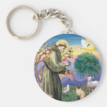 Siamese Cat and St Francis Key Chain