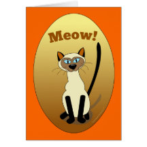 Siamese Cat Birthday Card