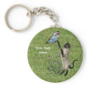 Siamese Cat Butterfly Keychain