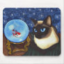 Siamese Cat Crystal Ball Koi Fortune Art Mousepad