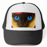 Siamese Cat Feline Art Painting - Multi Trucker Hat