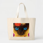 Siamese Cat Feline Art Painting - Multi Tote Bag