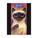Siamese Cat Feline Butterfly Art - Multi postcards