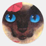 Siamese Cat Feline Pet Painting - Multi Stickers