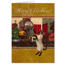 Siamese Cat - Merry Christmas Cards