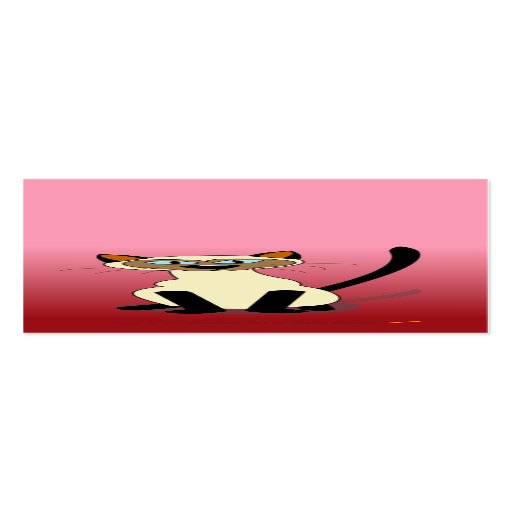 Siamese Cat Mini Bookmarks (Red) Business Card Template