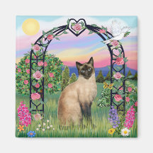 Siamese Cat - Rose Arbor Refrigerator Magnets
