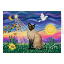Siamese Cat - Twilght Card