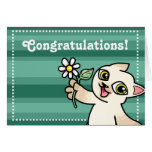 Siamese cat with daisy congratulations card