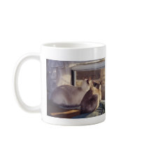 Siamese Cats Two (2) at Window Mug