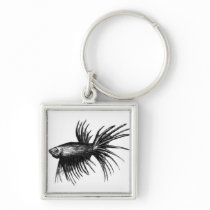 Siamese fighting fish- Betta splendens Keychain