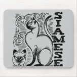 Siamese Line Drawing mousepads