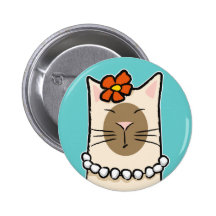 Siamese Mum / Mum Cat Lover Buttons